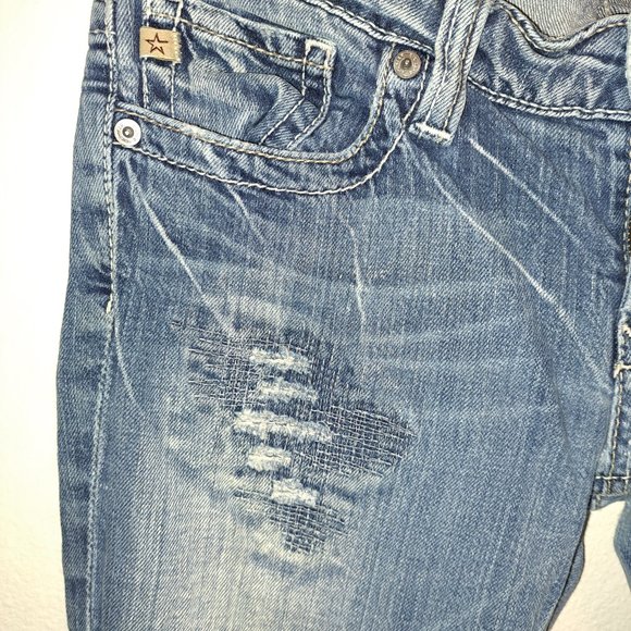 💥 Big Star Sweet Ultra-Low Rise Embroidered Flap Pocket Jeans 28R - Picture 11 of 16